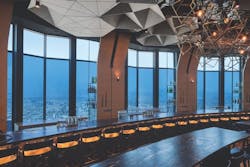 The 71 Above Restaurant In The Us Bank Tower In Los Angeles, Which Features Sage Glass Electrochromic Glass