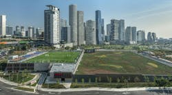41 Great Solutions for architects, engineers, and contractors Pictured: This Costco location in Mexico City is tucked under a sprawling active green roof, complete with sports fields. Photo courtesy MG2