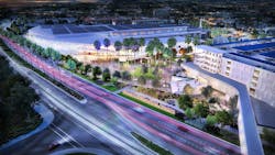 The expansion of the convention center in Ontario, Calif., will double the size and event capacity of the current building. Rendering Credit: HMC Architects The expansion of the convention center in Ontario, Calif., will double the size and event capacity of the current building. Rendering Credit: HMC Architects