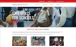 Safeglassforschools home page. Courtesy SAFTI FIRST