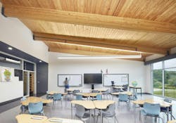 K-12 school with wooden ceiling K-12 school with wooden ceiling