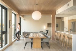 Mass Timber For Multifamily Housing Construction Carbon12 Dining Room W Person