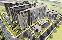 Ten Oaks, a 12-story multifamily development near Houston designed by Gensler, Ten Oaks, a 12-story multifamily development near Houston designed by Gensler,