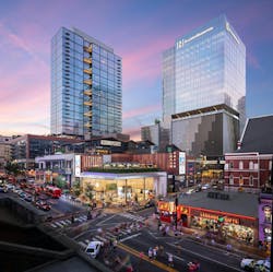 Fifth + Broadway, Nashville at night