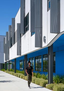 low-water-use plantings and sun shading low-water-use plantings and sun shading