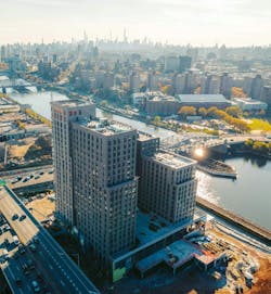 Bronx Point construction project sky view