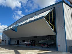 Schweiss bifold airplane hangar door