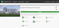 Pictured: Hestia dashboard for a hospital project in Pensacola, Fla., showing all design documents. Screenshot courtesy Gresham Smith Pictured: Hestia dashboard for a hospital project in Pensacola, Fla., showing all design documents. Screenshot courtesy Gresham Smith