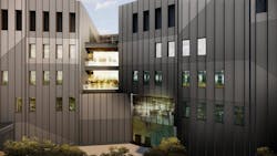 For the State of West Virginia’s lab, the solar orientation of the building effectively defines the site into public and private areas. Public areas of the site are located primarily to the south and east, while private/secure areas are generally located to the north and west. For the State of West Virginia’s lab, the solar orientation of the building effectively defines the site into public and private areas. Public areas of the site are located primarily to the south and east, while private/secure areas are generally located to the north and west.