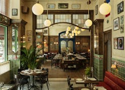 Pictured: Book Tower, Detroit, Mich. Le Supr&ecirc;me leads the new dining experiences, complemented by Kamper&rsquo;s rooftop bar, Bar Rotunda caf&eacute;, Sakazuki pub, and HIROKI-SAN, all of which help support local tourism and the economy