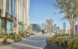 Harwood No. 14, Dallas, Texas. Outdoor walking paths encourage employees to step outside and enjoy the fresh air Harwood No. 14, Dallas, Texas. Outdoor walking paths encourage employees to step outside and enjoy the fresh air