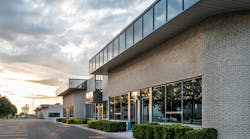 Small business building exterior. The exterior facade of a generic small business