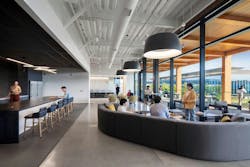 Integrated spaces are designed to promote connections between people in different parts of the organization. Photo © LPA Integrated spaces are designed to promote connections between people in different parts of the organization. Photo © LPA