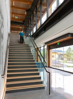 A whole-building life cycle analysis helped guide choices for materials throughout the building. Photo &copy; LPA