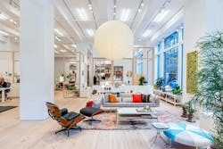 An outdated Flatiron District building was transformed from office space into a retail showroom for Herman Miller. Walter P Moore&rsquo;s team assessed the 1909 structure, using laser scans to ensure it could support the new design loads. Photo &copy; Walter P Moore