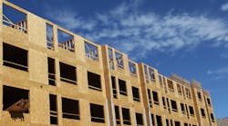 Large Apartment Complex under Construction. New construction of a large apartment complex