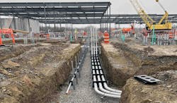 Heat transfer can be impacted by the depth of the buried cables. Photo courtesy Stantec