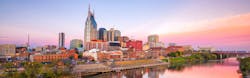 Nashville, Tennessee downtown skyline with Cumberland River in USA Nashville, Tennessee downtown skyline with Cumberland River in USA