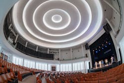 The church's curved interior presented renovation challenges. The church's curved interior presented renovation challenges.