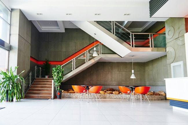 Modern commercial office building interior. Modern office building interior and decoration design.