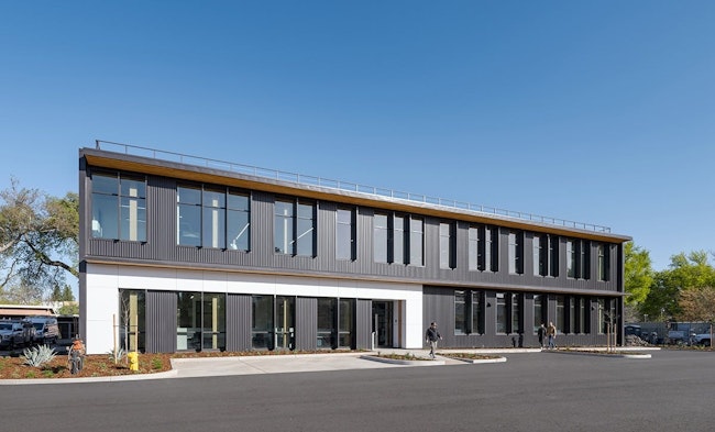 The two-story University Services building is the first made from mass timber for the California State University system.