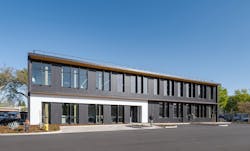 The two-story University Services building is the first made from mass timber for the California State University system.