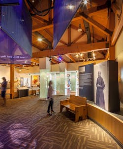 The context of a community gathering space at the Harriet Tubman Underground Railroad Visitor Center, with close proximity to the exhibits that tell the context and story of her life and work. Photo courtesy GWWO