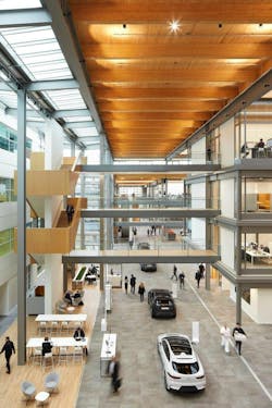 Interior at Jaguar Land Rover. Photo courtesy Buro Happold